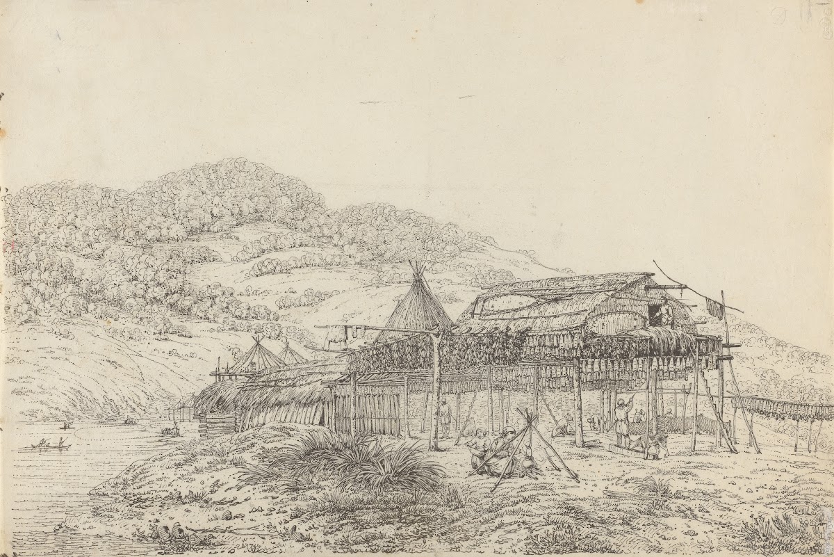The Balagans or Summer Habitations with the Method of Drying Fish at St Peter an