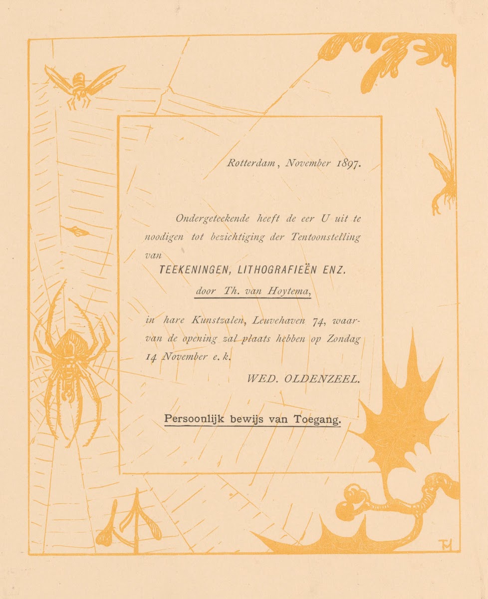 Uitnodiging met spin in or before 1897