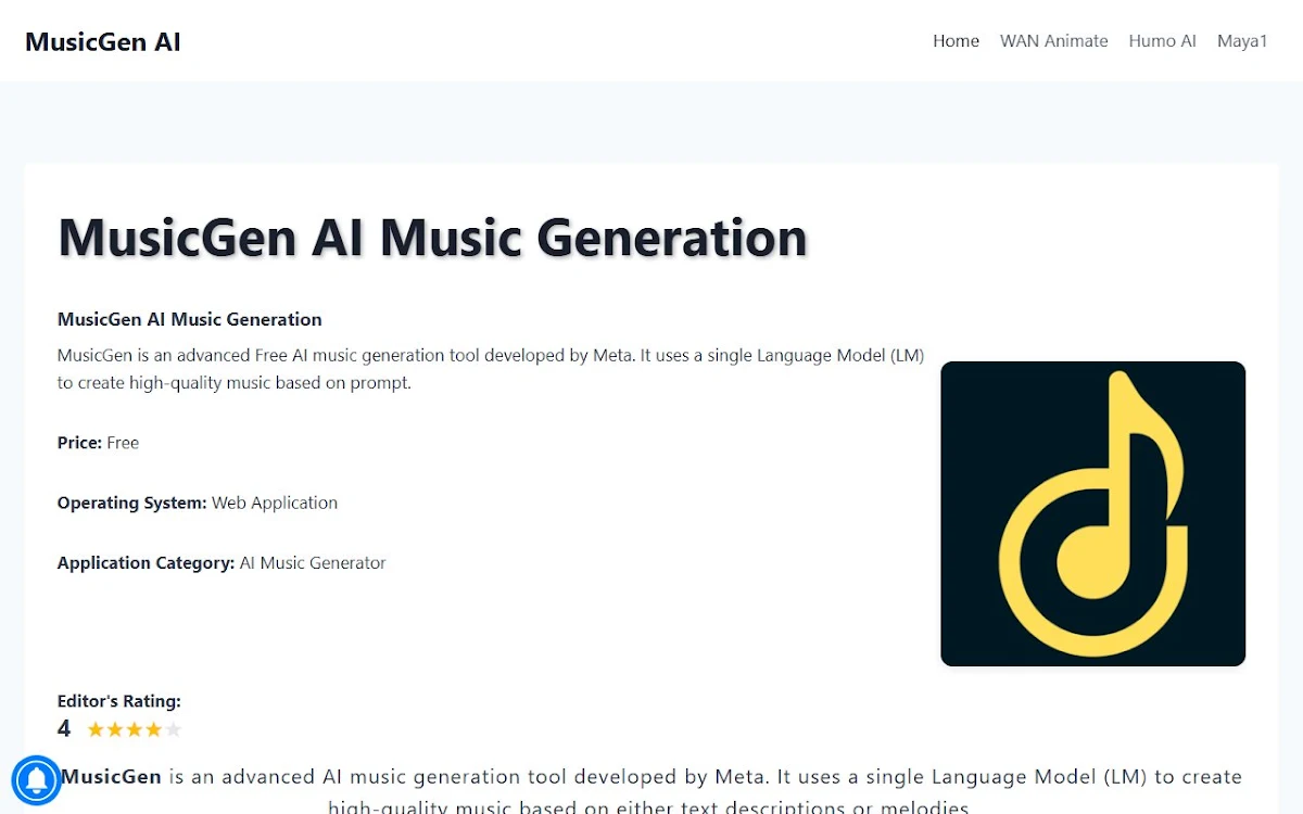 Captura de MusicGen AI