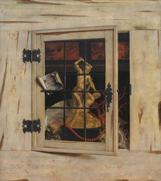 Trompe Loeil An Open Cabinet Of Curiosities With A Hercules Group 1670