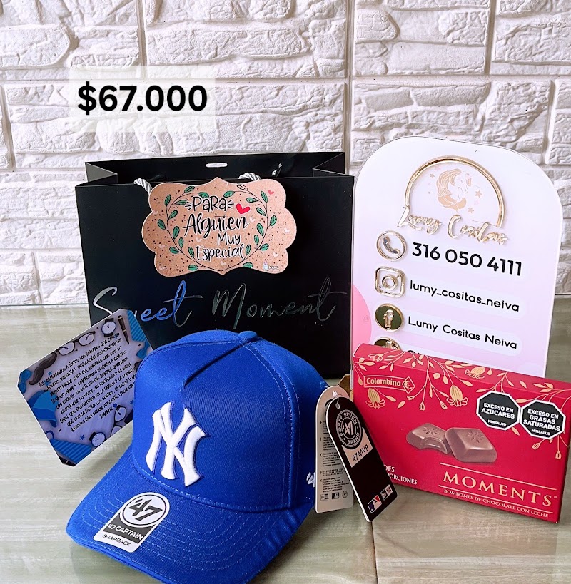 07.GORRA, CHOCOLATE Y BOLSA DE REGALO 🧢 $67.000 🍫