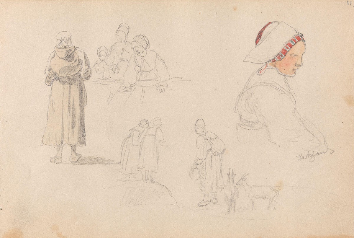 Figurstudier Leksand 1852