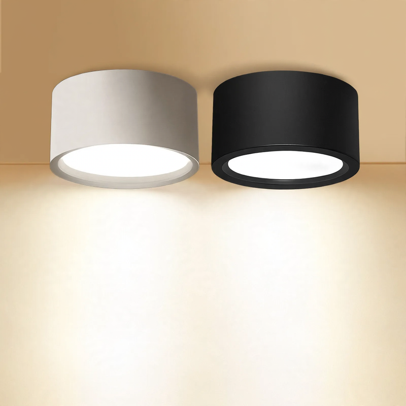 LED surface-mounted light round, stainless steel