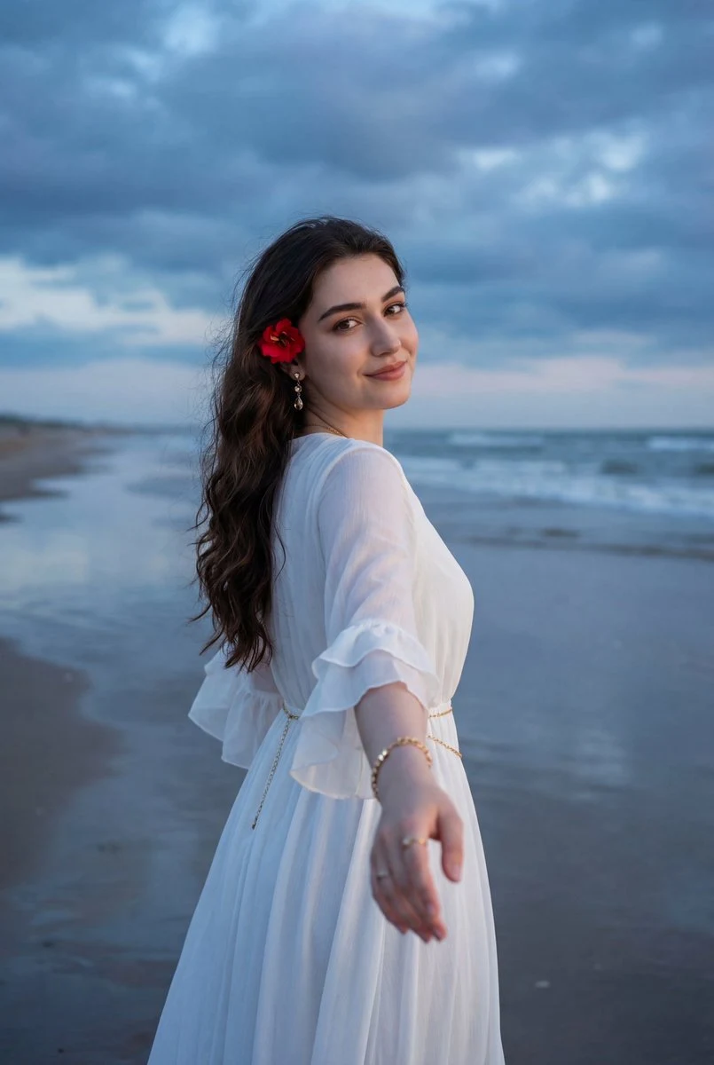 Retrato de una joven que vive en la costa.