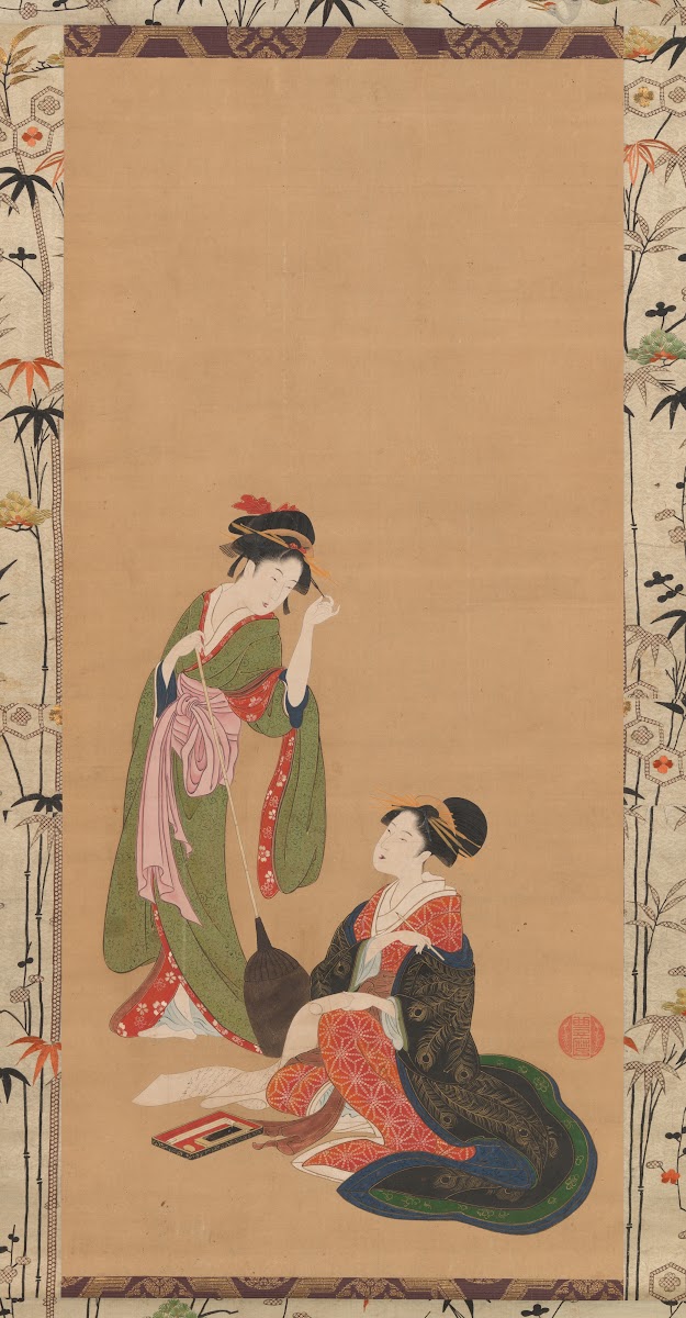 Courtesans Parodying Kanzan And Jittoku
