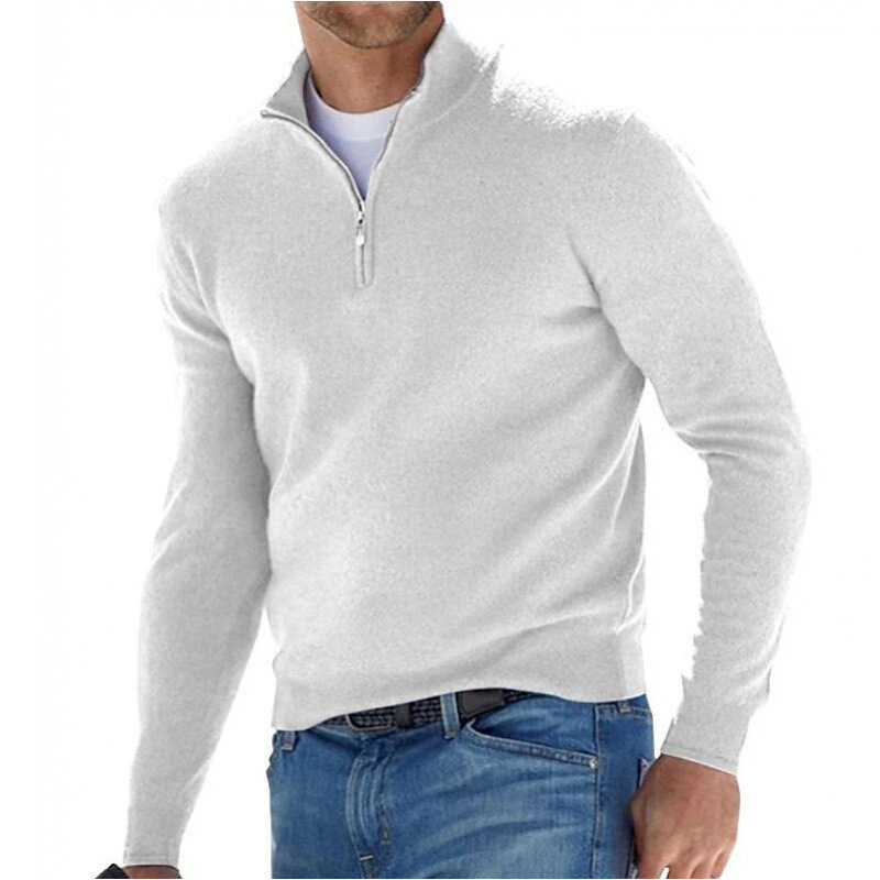 Herren-Langarm-Kaschmirpullover, schlichtes Design
