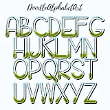 Canva Frame Black CenterLine Doodle Alphabet letters Block photo 2 template 39