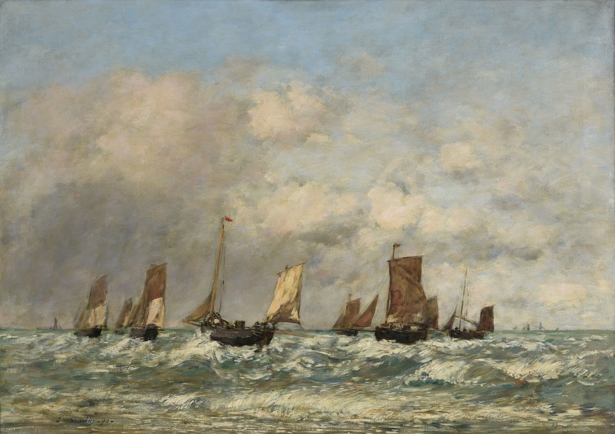 Berck le départ des barques 1890