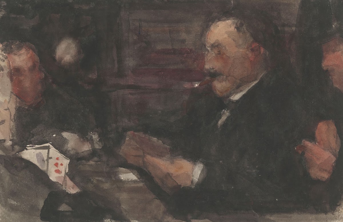 Kaartende heren in café 1875   1934