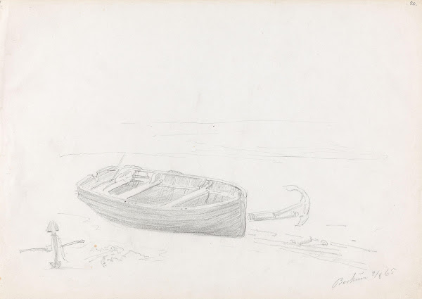 Båt på stranden Borkum 1865