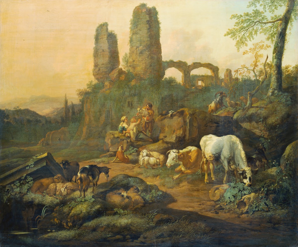 Shepherd Family Resting near an Ancient Ruin 1680