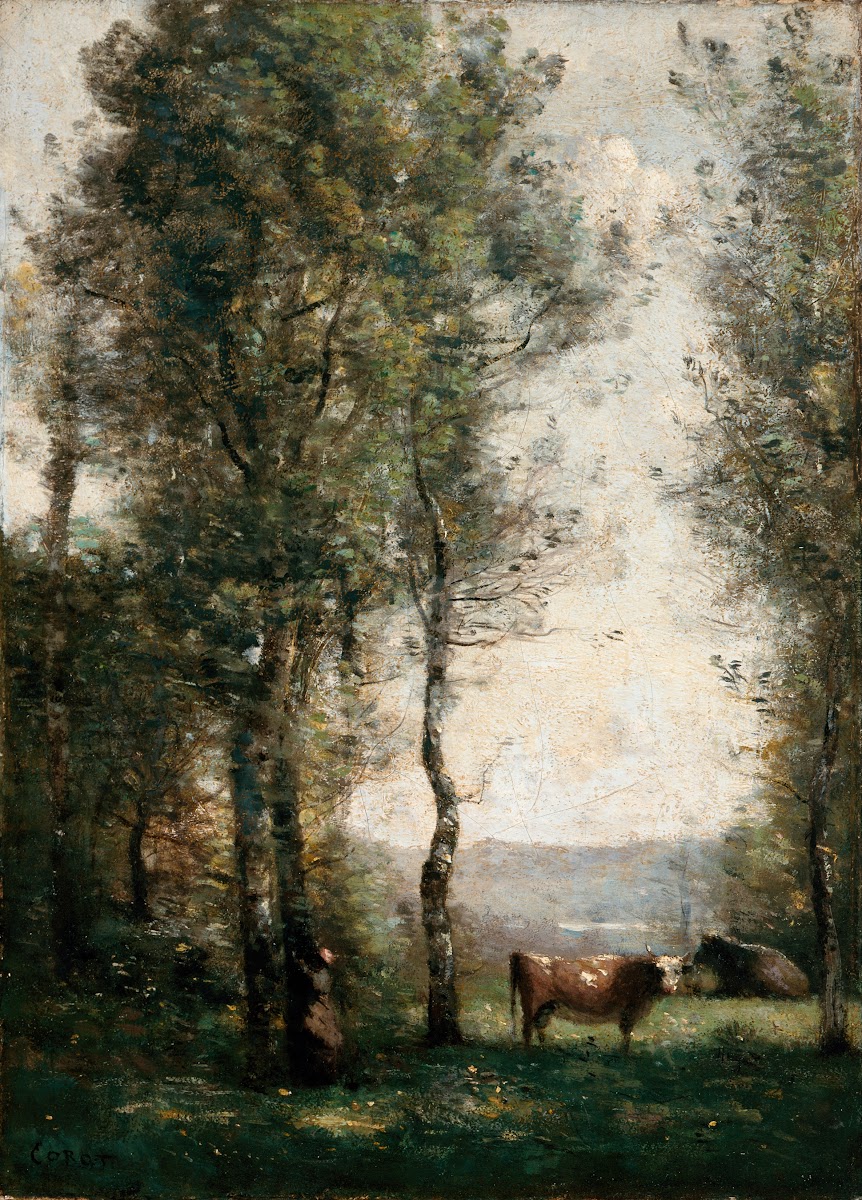 Wooded Landscape with Cows in a Clearing circa 1855