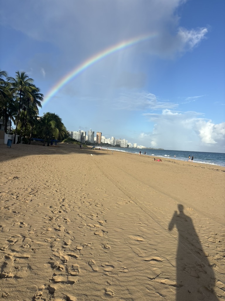 A rainbow over Ocean Park Beach
