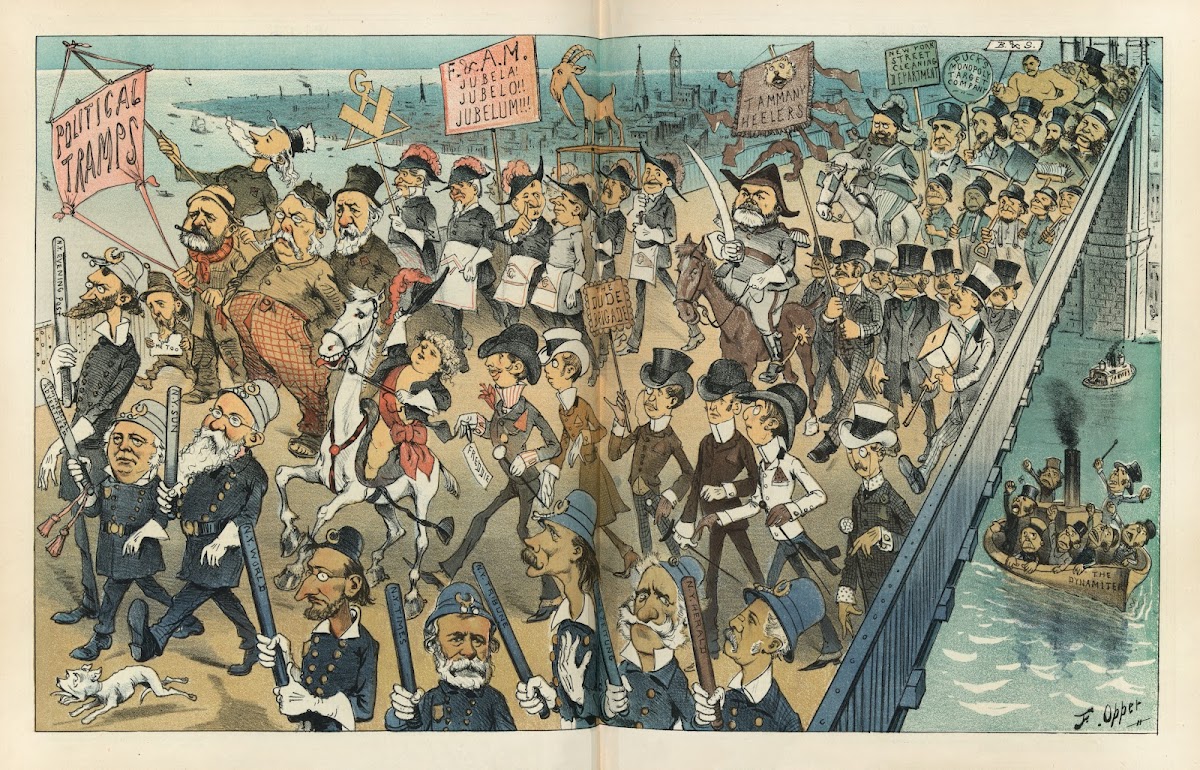The grand opening march over the Brooklyn Bridge 1883