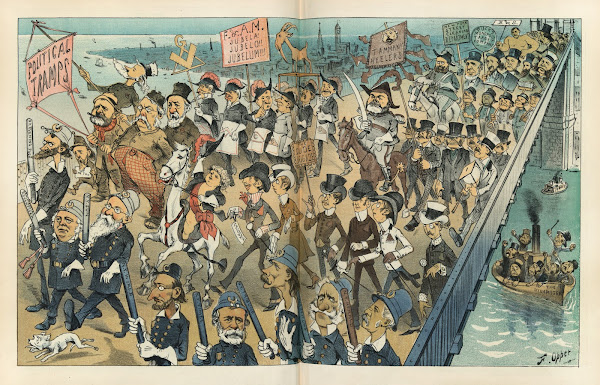 The grand opening march over the Brooklyn Bridge 1883