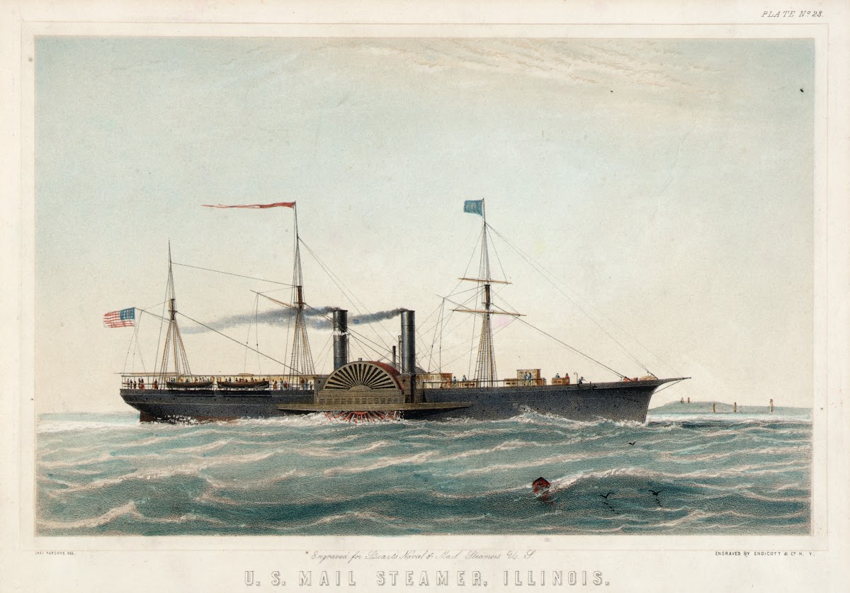 US Mail Steamer Illinois ca 1835 1861