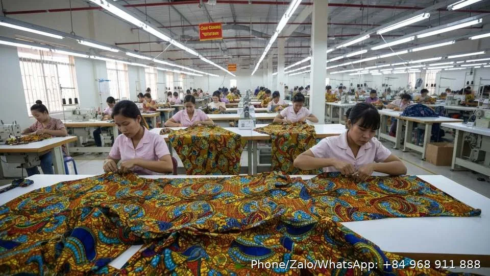 African Print Fabric - Gold Garment Vietnam