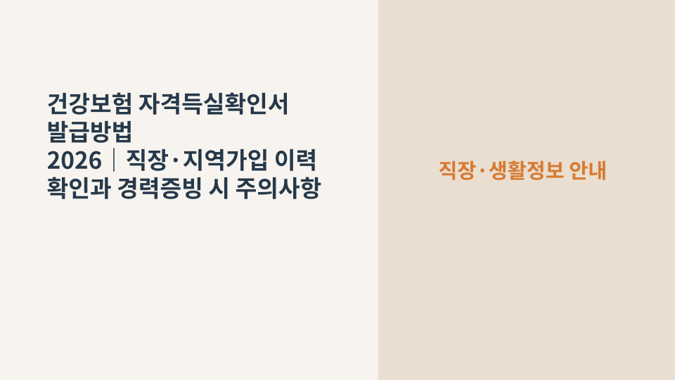 건강보험 자격득실확인서로 직장가입자와 지역가입자 자격 이력을 확인하는 방법을 설명하는 이미지