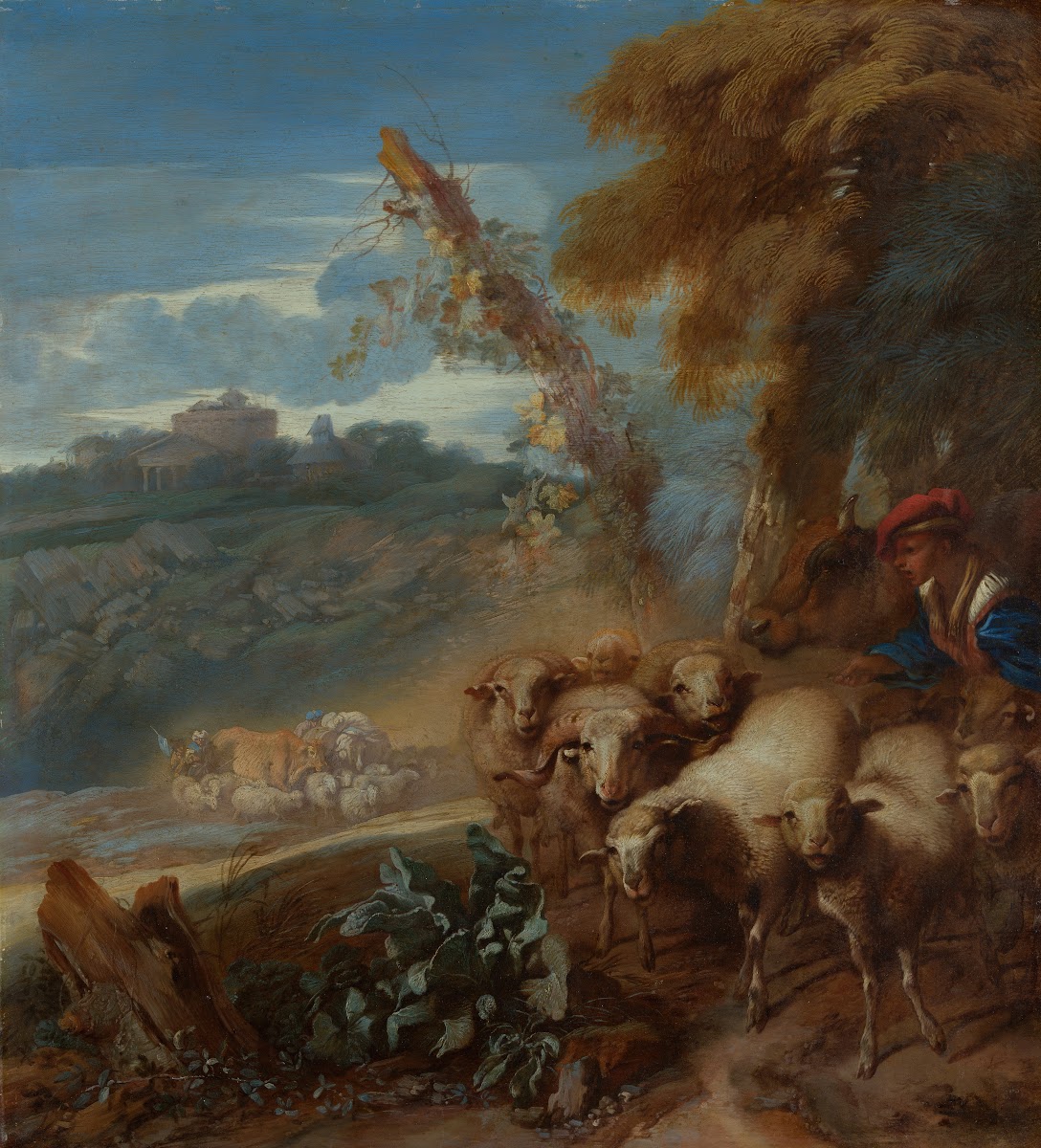 Roman Landscape with a Shepherd and Sheep late 1640s