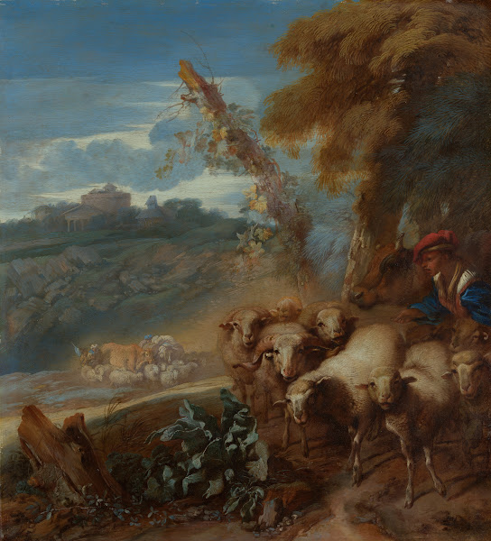 Roman Landscape with a Shepherd and Sheep late 1640s
