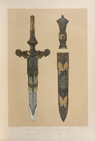 Dagger and sheath in the Damascene work by Zuloago of Madrid 1851   1853