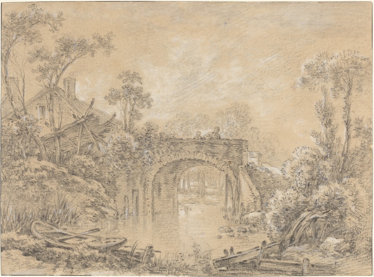 Landscape with a Rustic Bridge c 1740