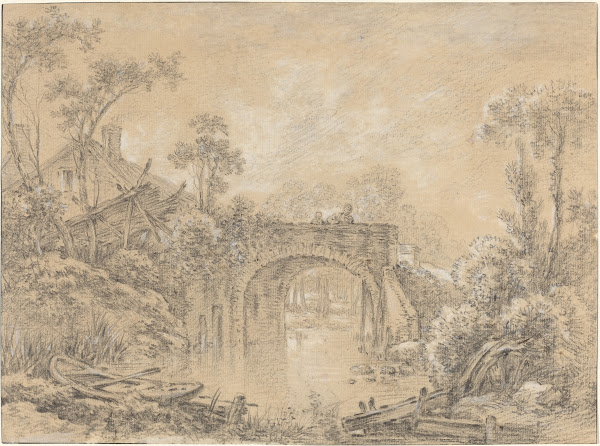 Landscape with a Rustic Bridge c 1740