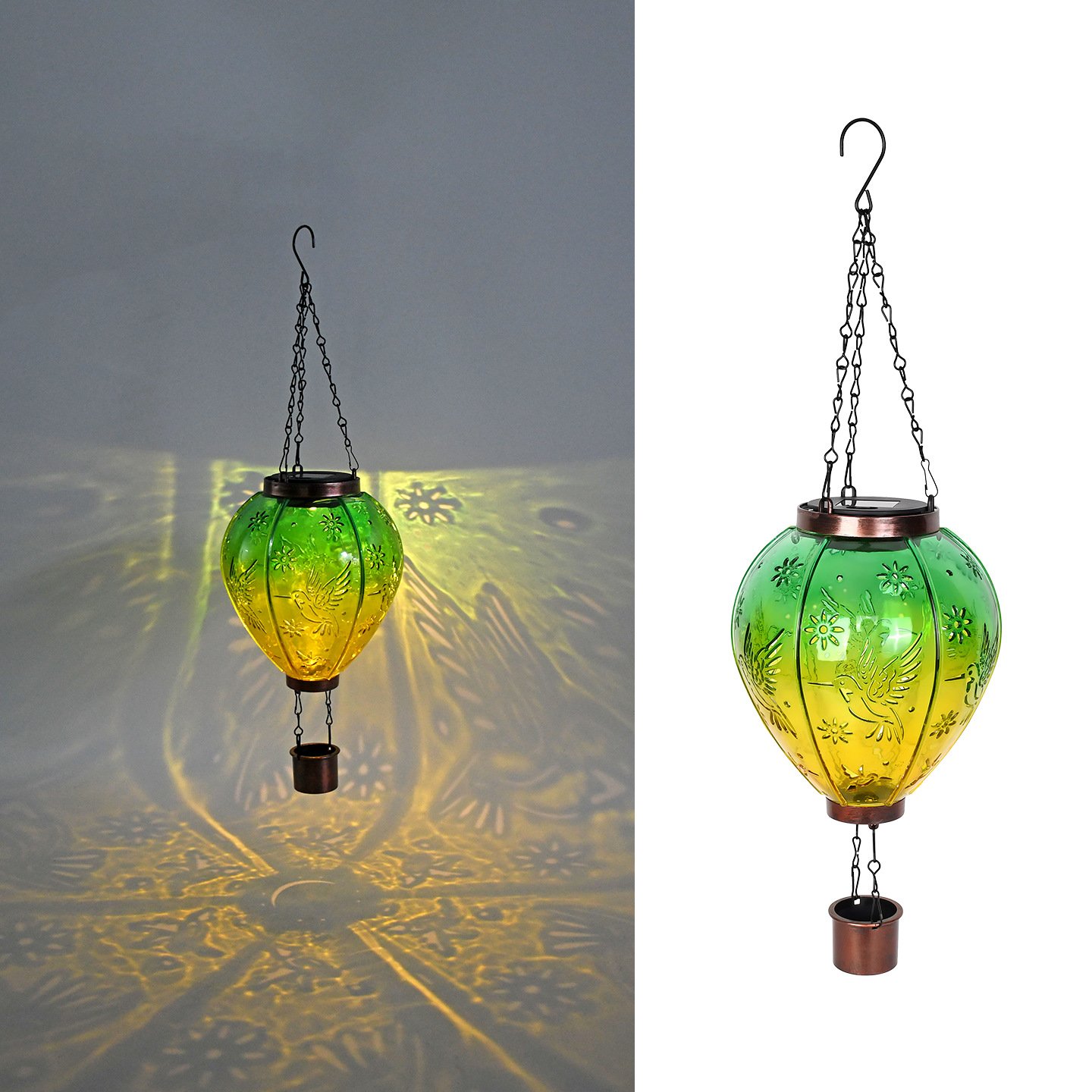 Solar Bird Bath in Hot Air Balloon Design