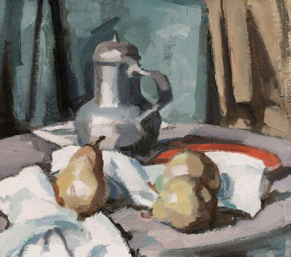 Pewter Jug and Pears 1926
