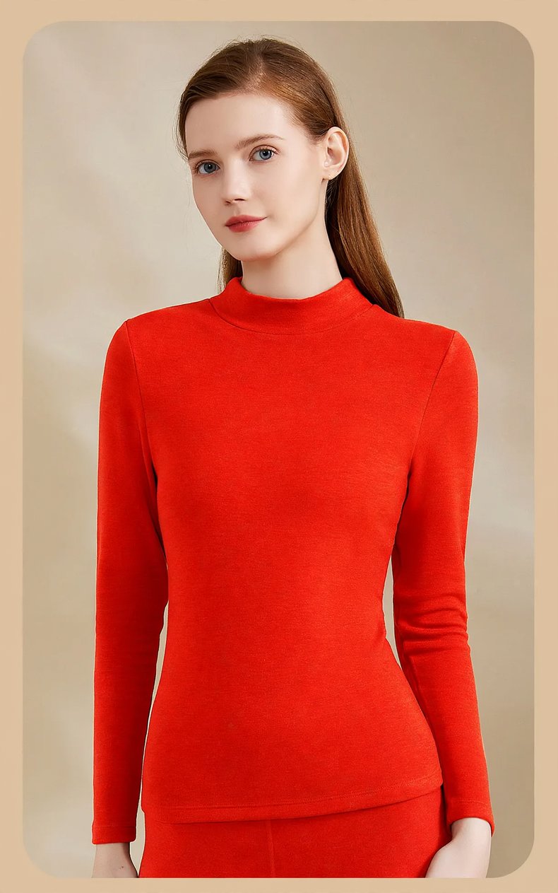 Couple Thermal Underwear Set, Lined, Stand Collar