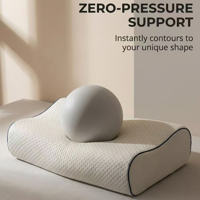Memory foam neck support pillow, wave profile