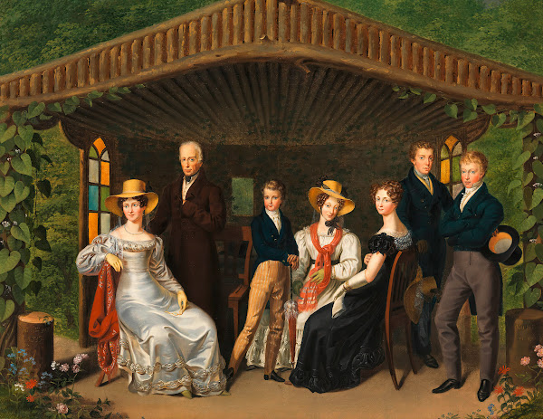 Die kaiserliche Familie um den Herzog von Reichstadt in einer Gartenlaube 1826