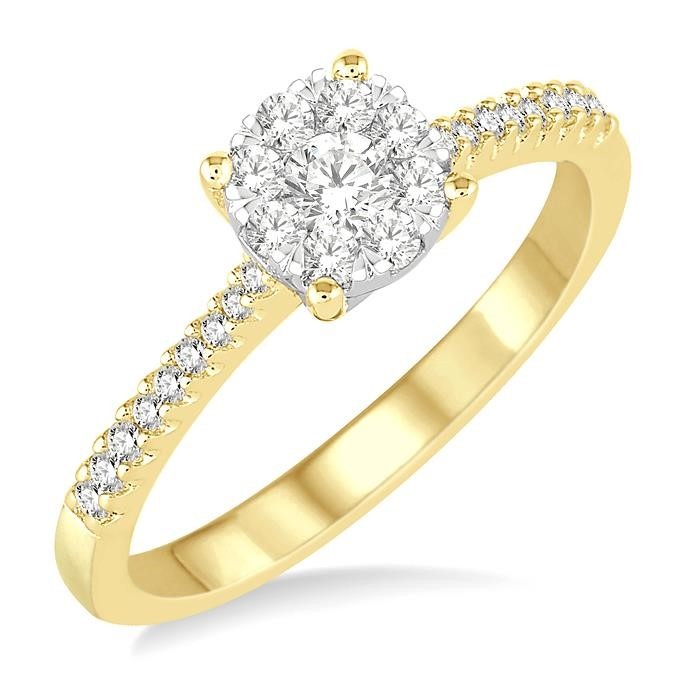 Round Shape Lovebright Diamond Engagement Ring 150C4DHFGYW