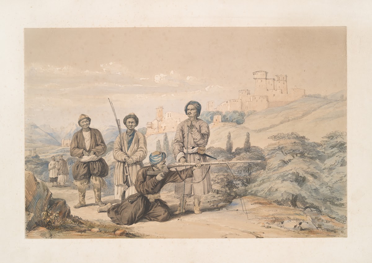 Perganeh near Istalif Huzzarehs firing with Juzzaeels 1843