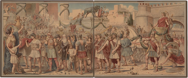 Julius Caesars triumphal procession 19th century