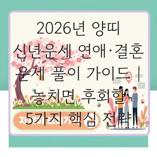 2026년 양띠 신년운세 연애운 및 결혼운 풀이 가이드 대표 이미지