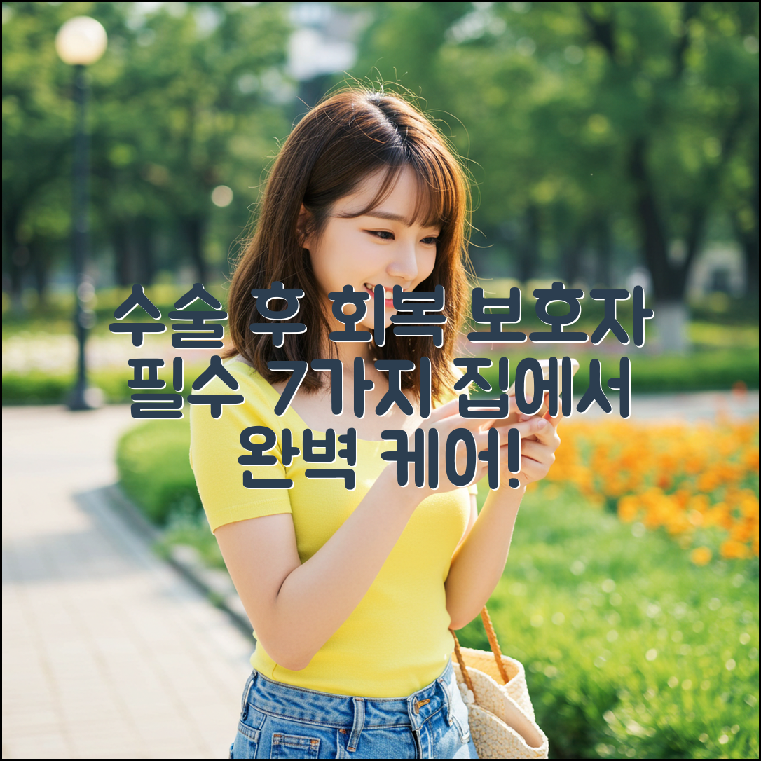 수술 후 집 회복, 보호자 필수 7가지