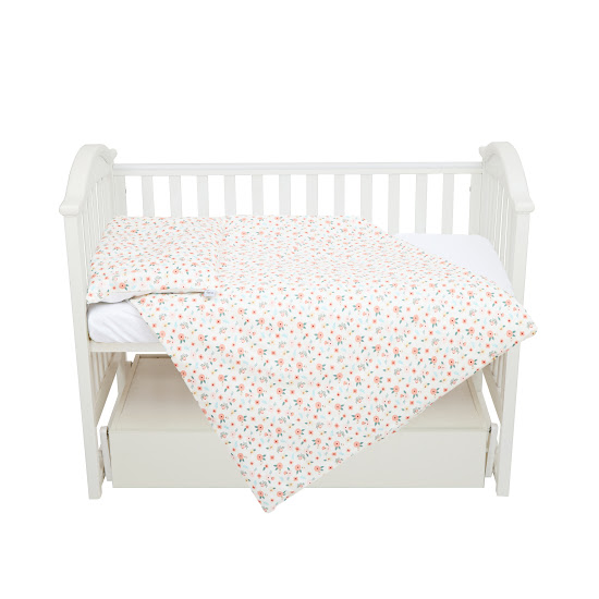 Детское сменное постельное белье 4 эл Twins Satin Limited Flowers розовый/экрю