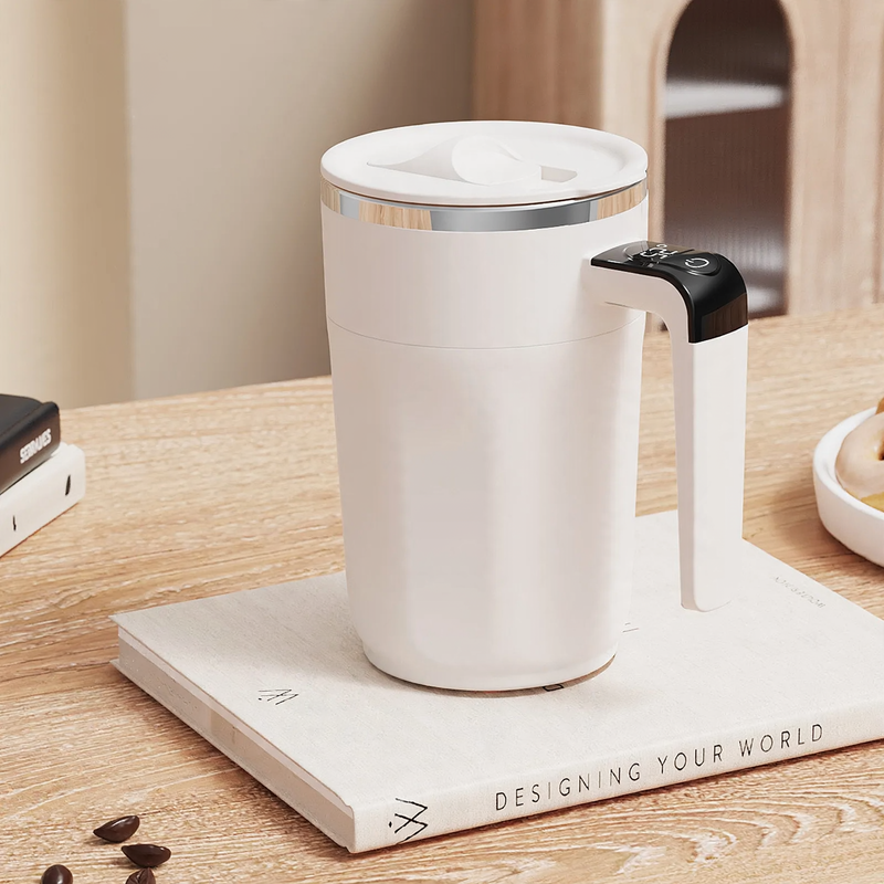 Self-stirring stainless steel cup, 400 ml