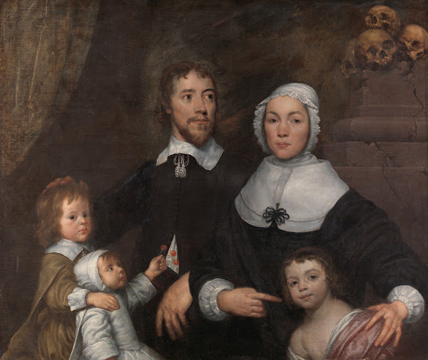 Portrait Of A Family Probably That Of Richard Streatfeild Ca 1645
