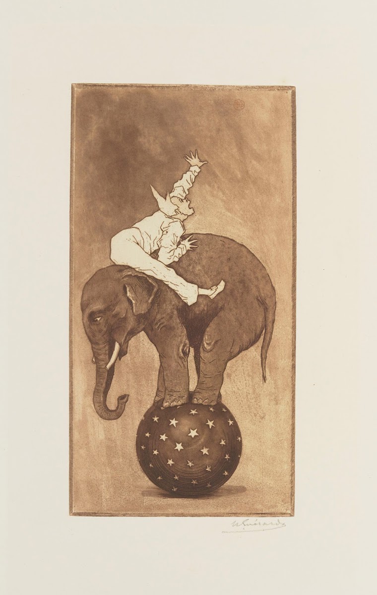 Léléphant et le clown 1889
