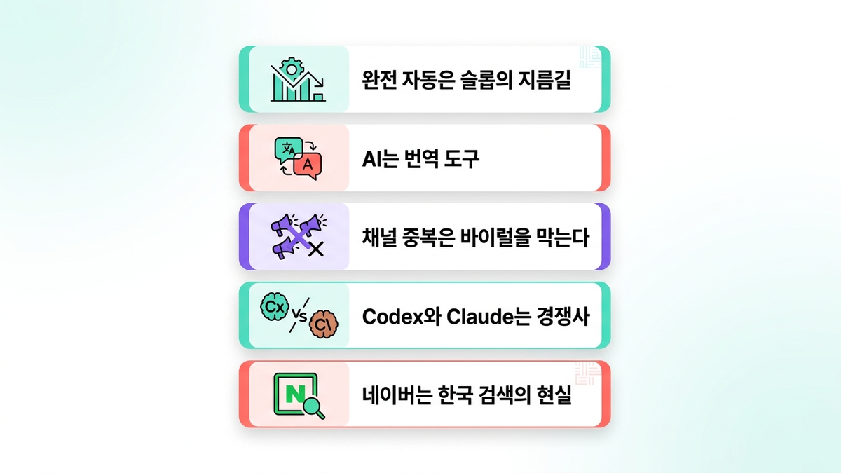 5가지 교훈 리스트