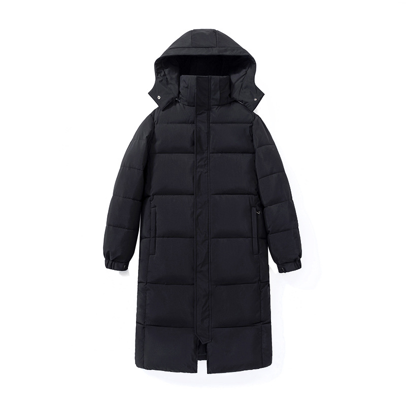 Long, quilted women's coat, knee-length