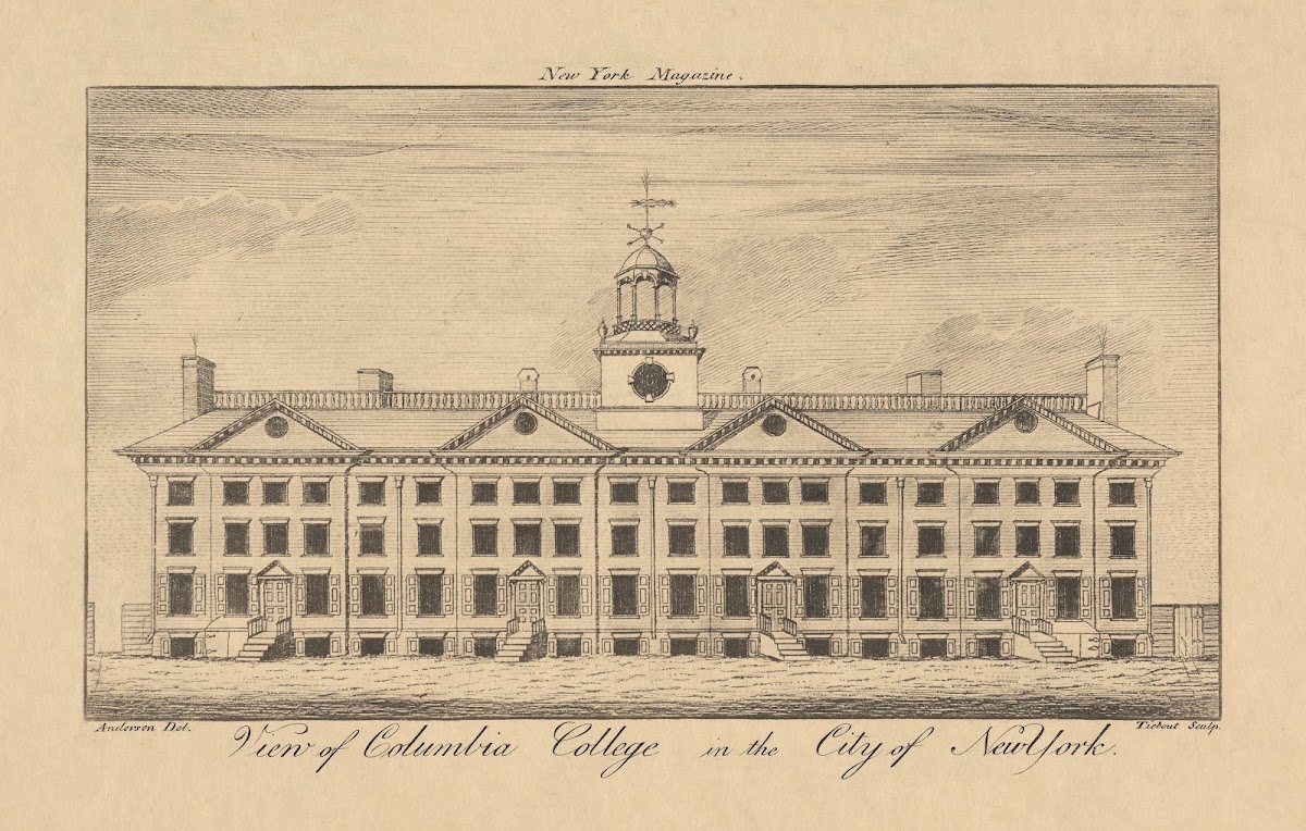 View of Columbia College in the City of New York 1790