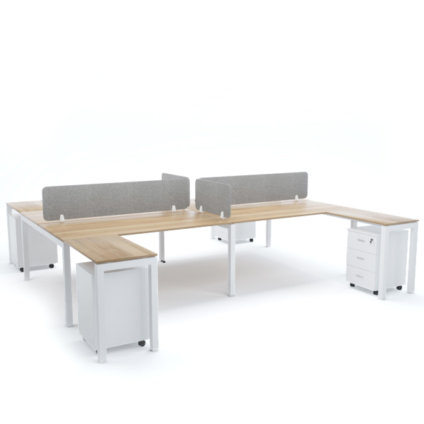 RADAR Workstation Cluster of 4 Face-to-Face (H-Shape)
