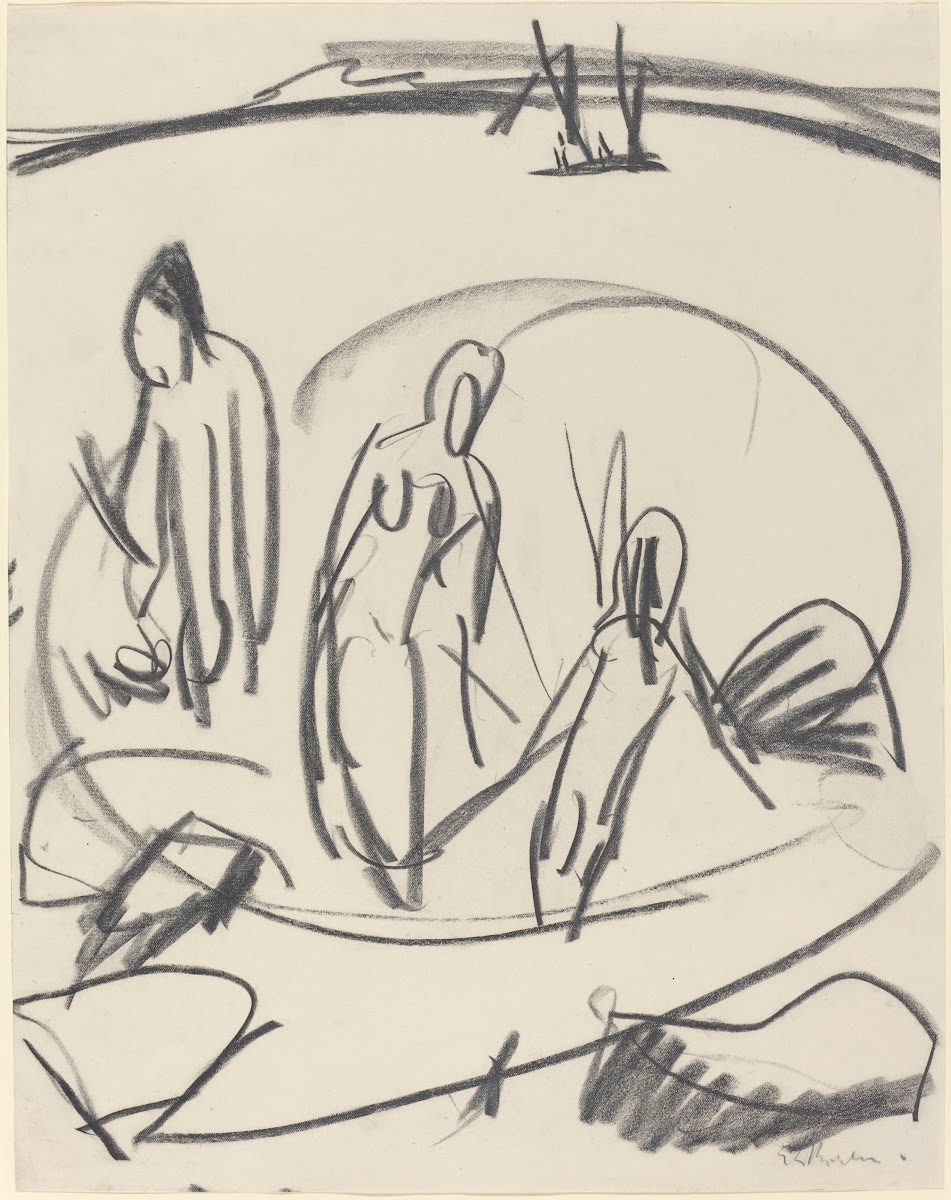 Three Bathers in the Sea c 1914