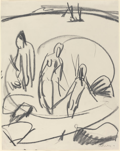 Three Bathers in the Sea c 1914