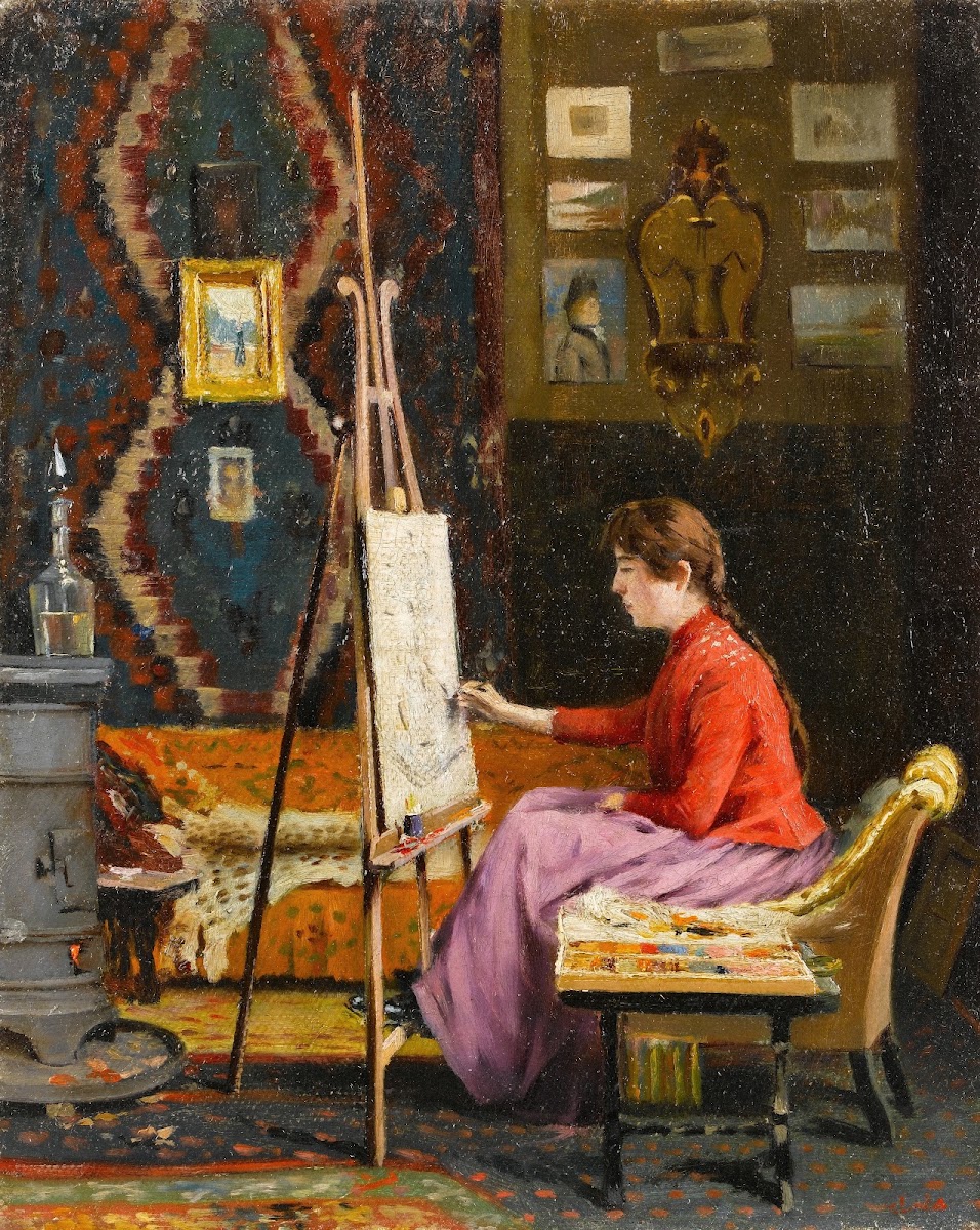 Girl Painter and Her Studio 1939