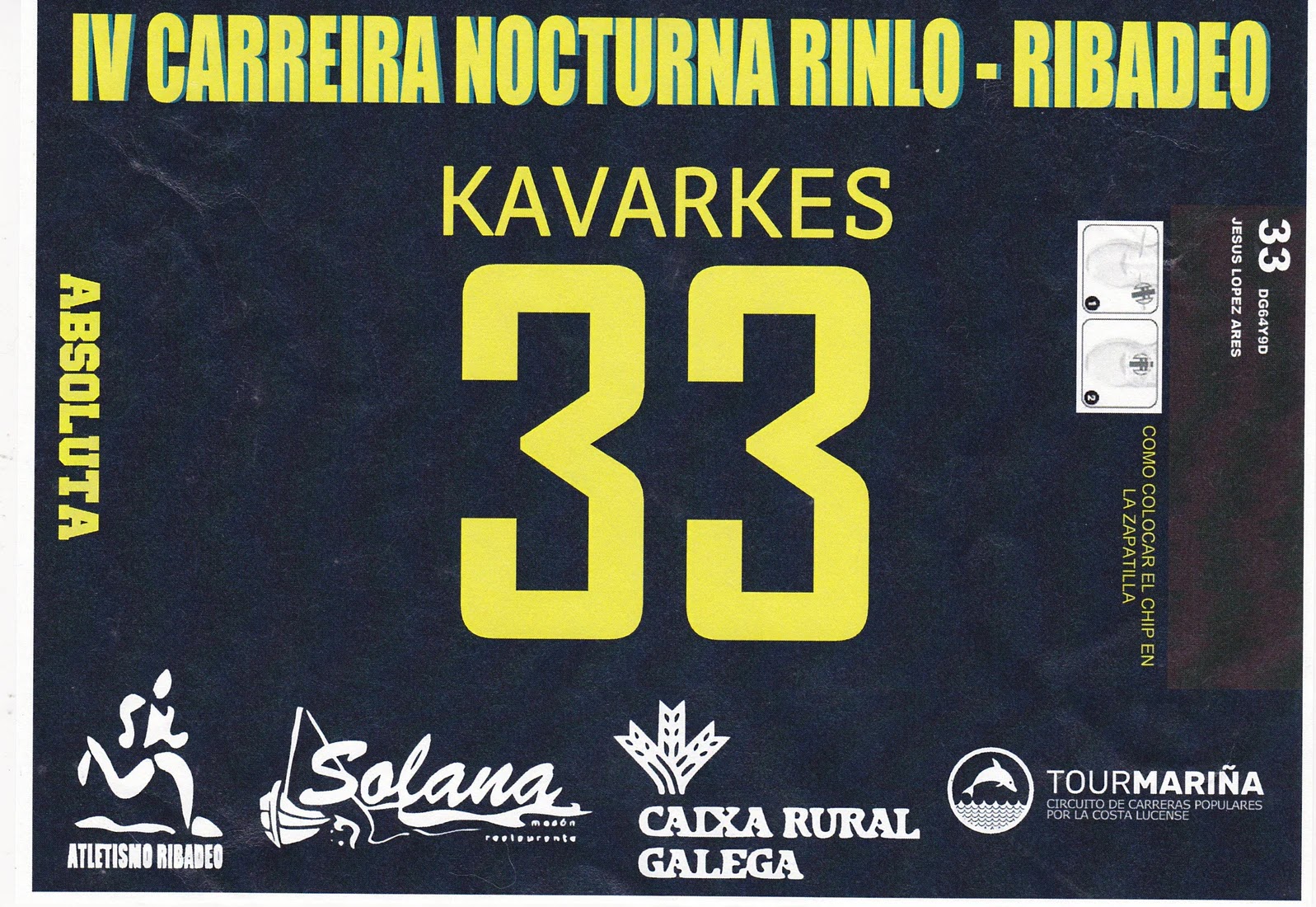 Dorsal de Nocturna Rinlo - Ribadeo