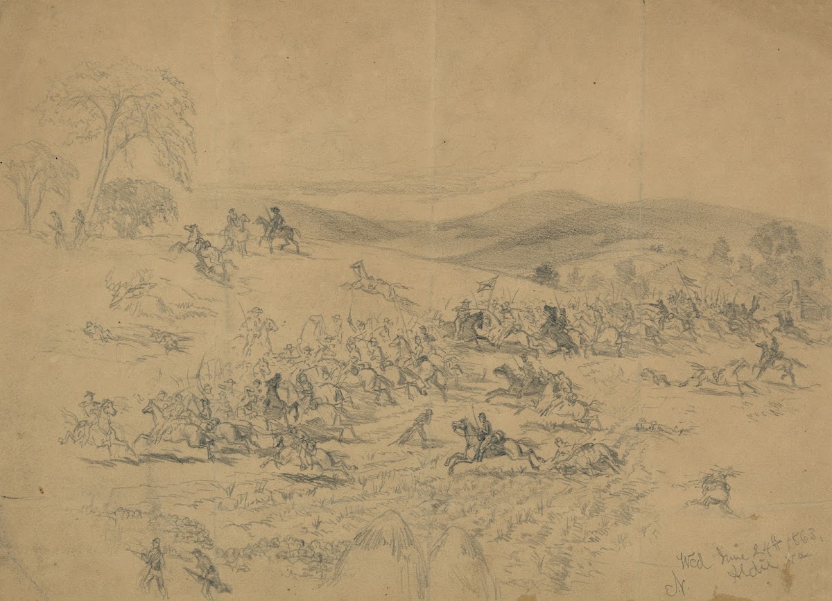Cavalry fight near Aldie Va During the march to Gettysburg